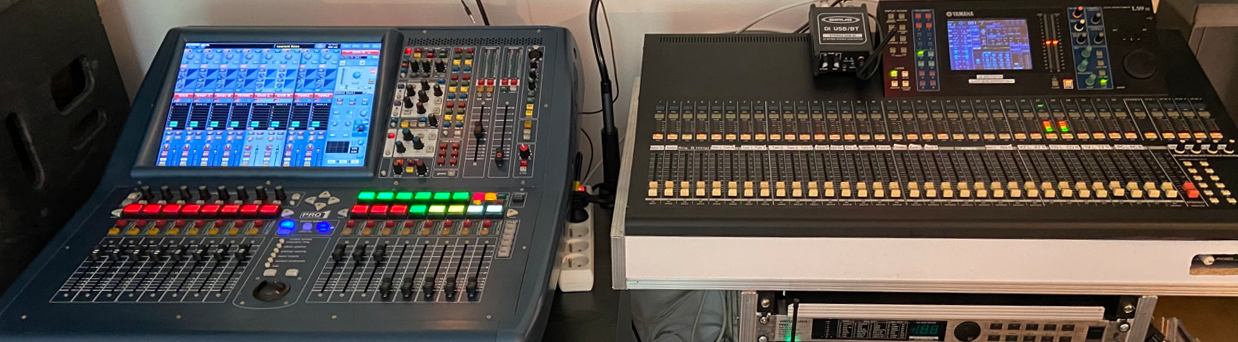 Consoles Midas et Yamaha pour l'enregistrement live